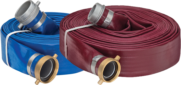 PVC Layflat Hose Assemblies with Aluminum Pin Lug Couplings PVC Layflat Hose Assemblies with Aluminum Pin Lug Couplings