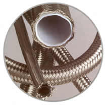 Stainless Steel Overbraided PTFE Hose / Black Conductive Core