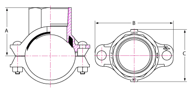 Cooplok Grooved Mechanical Tee Threaded