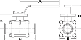 2-Way 3 Piece Encapsulated Ball Valves