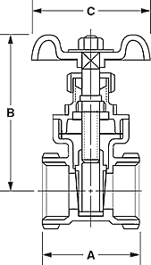 Legend Valve Model T-400/S-400 Dimensions in Inches Diagram