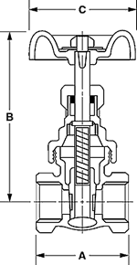 Legend Valve Model T-414/S-414 Dimensions in Inches Diagram