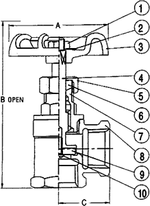 ISO-9002 Low Pressure Valve / Model S-503 Specifications and Dimensions