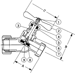 SWT Heavy Pattern No-Kink Hose Bibb Model S-535HP Specifications and Dimensions