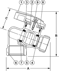 Low Pressure Bent Nose Garden Valve / Model T-538 Specifications and Dimensions