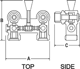 T-3200 Log Lighter Valve Specifications and Dimensions