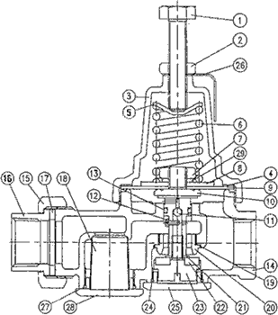 T-6800 & T-6801 Water Pressure Reducing Valve Specifications and Dimensions