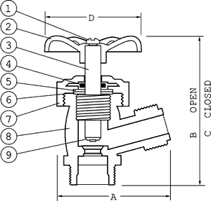 Celcon Boiler Drains T-625 Specifications and Dimensions