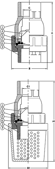 PVC Check Valves T/S-655 Specifications and Dimensions