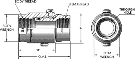 Female Pipe (N.P.T.F.) X Female Pipe (N.P.T.F.) - 304 Stainless Steel Inline Swivel Fitting