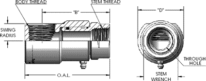 Female Pipe (N.P.T.F.) X Female Pipe (N.P.T.F.) - 404c Stainless Steel 90 Degree Swivel Fitting