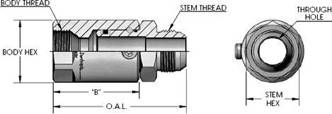 Male J.I.C. (37°) X Female J.I.C. (37°) Inline Swivel Fitting