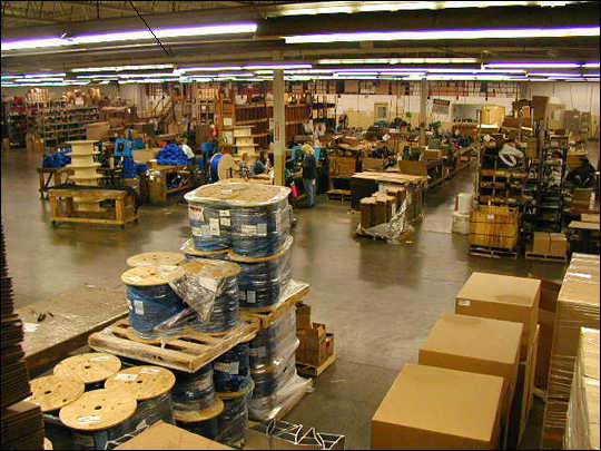 Assembly Warehouse. Here is a bird's eye view of JGB's assembly center. This is where bulk hose is cut, coupled, packaged, and shipped