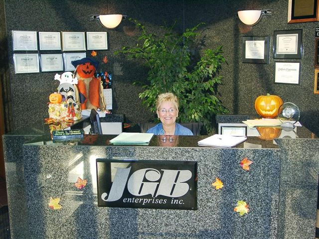 JGB's front desk, where guests are welcomed by helpful hands and smiling faces.