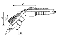 Metric Swivel Female 45 Degree Light Series DKL/DKOL