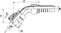 Metric Swivel Female 45 Degree Heavy Series DKS/DKOS