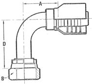 ORFS Female 90° Elbow-Long Drop