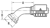 SAE 3000 PSI Code 61 Flange 45° Elbow