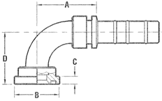 SAE 6000PSI Code 62 Flange 90° Elbow