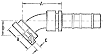 SAE 6000 PSI Code 62 Flange 45° Elbow-One Piece