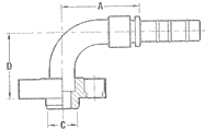 Male Poclain Flange 90° Elbow