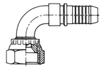 Female BSP Swivel 90 Degree Bent Tube / British Braided Hose Inserts