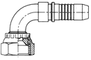 Female BSP Swivel 90 Degree Bent Tube / British Spiral Hose Insert