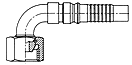 Female JIC 37° Flare Swivel 90° Bent Tube / Interlock Spiral Hose Inserts