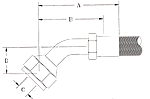 45° Female Swivel SAE - Medium Pressure Smooth Bore Fittings