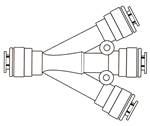 Plastic Push-To-Connect Fittings / 3-Way Union Connector