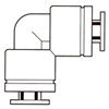 Plastic Push-To-Connect Fittings / Union 90° Elbow