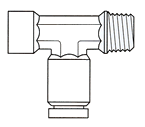 Brass Push-To-Connect Fittings / Female/Male Run Tee