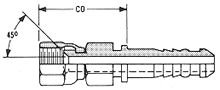 SAE 45° Swivel Female Stem