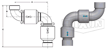 Single Plane V-Ring Style 50 (Female NPT x Female NPT)