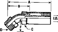 45° BENT TUBE WITH 45° INVERTED FLARE SWIVEL