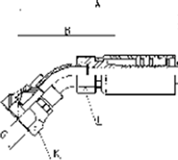 CODE B-300 WITH O-RING, 45° ELBOW