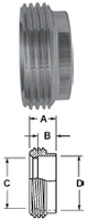 Recessed Threaded Bevel Seat Ferrules - 15