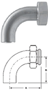 90° Plain Bevel Seat with Hex Nut x Buttweld Elbows, no. 7 finish - B2FP