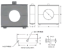 Block Style Tube Hangers - B24 / Hang Plate design