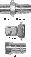 Dixon Steel King Short Shank Suction Couplings, NPSM Thread