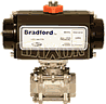 Dixon Pneumatically Actuated Stainless 3 Piece Ball Valves