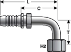 Gates Female Flat-Face O-Ring Swivel - 90° Bent Tube