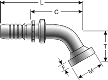 Gates Code 61 O-Ring Flange - 67½° Bent Tube