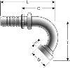 Gates Code 61 O-Ring Flange - 125° Bent Tube