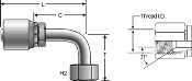 Gates 1¼ Inch Special One-Piece Couplings - Female JIC 37° Flare Swivel- 90° Bent Tube