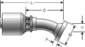 Gates MegaCrimp Code 61 O-Ring Flange - 22½° Bent Tube