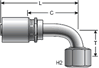 Gates Female JIC 37° Flare Swivel - 90° Bent Tube GL