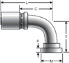 Gates Code 61 O-Ring Flange - 90° Bent Tube GL