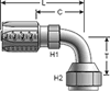 Gates Dual Seat Female JIC 37°/SAE 45° Flare Swivel - 90° Bent Tube for C5E Hose