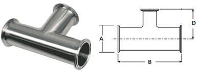 Tee w/ All Clamp Ends